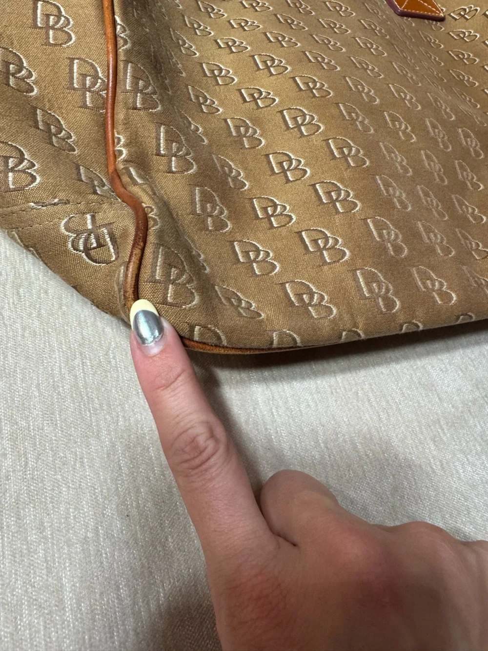 Vintage Dooney & Burke Monogrammed Tote - Picture 7 of 12